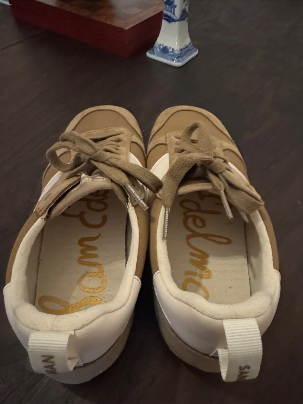 Sam Edelman Tan and White Women's Sneakers